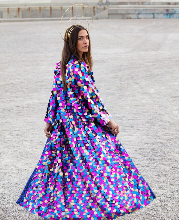 Multicolour Sequin Kimono