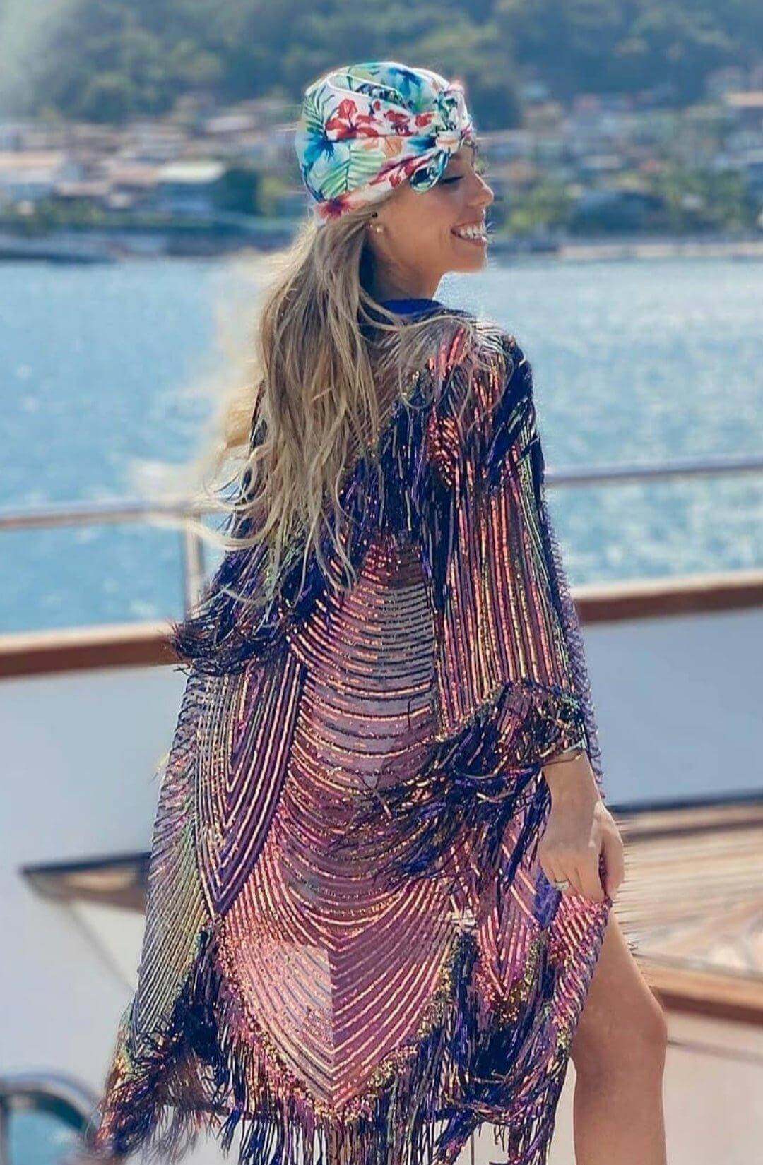 kimono sequin dress Women's V Neck Sequin Kimono Sleeve Wedding Dress, Ivory